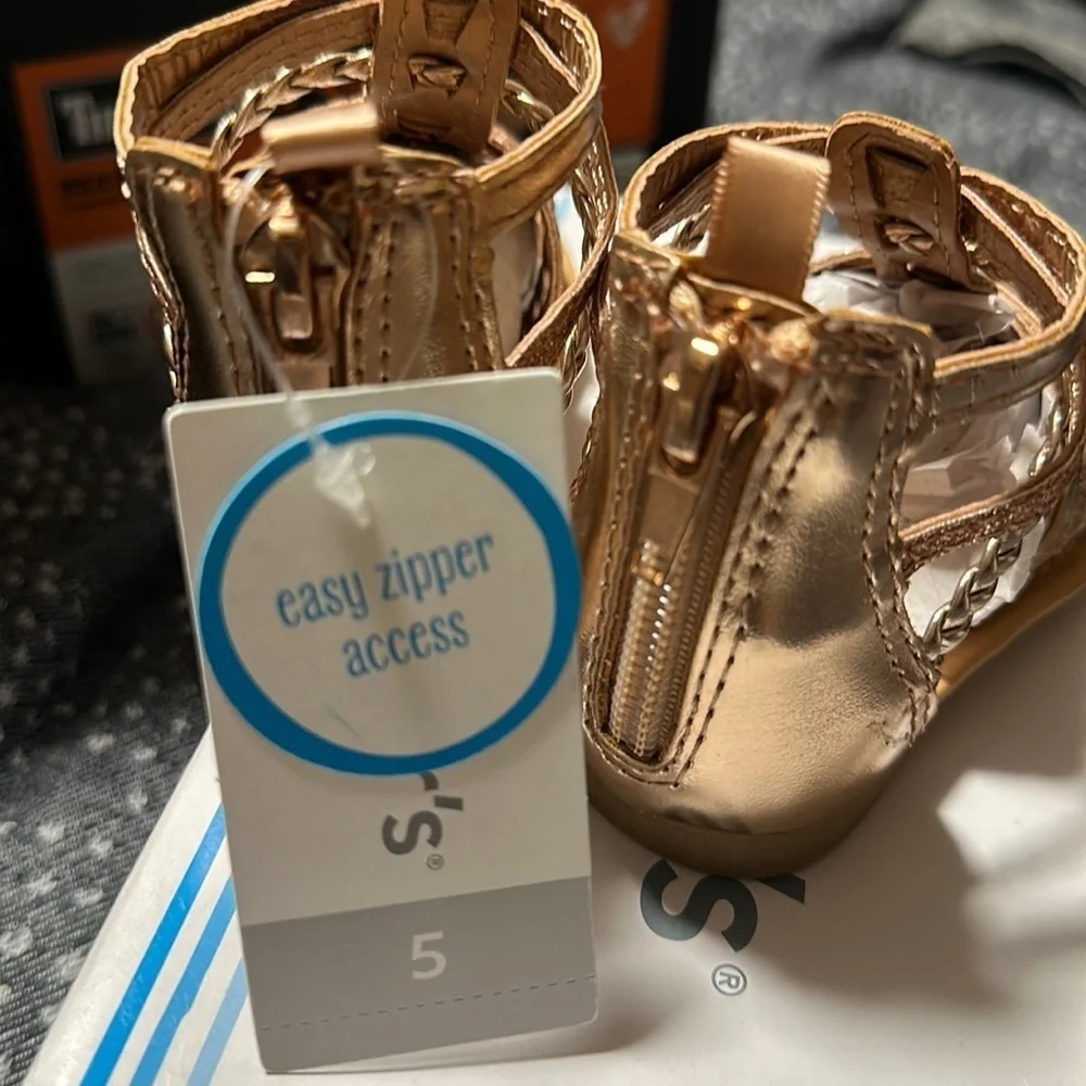Rose Gold Toddler Sandals Fenna sz 5M New